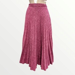 RIENDA Japan Pink Purple Accordion Pleated Midi Maxi Flare Skirt Waist 25"